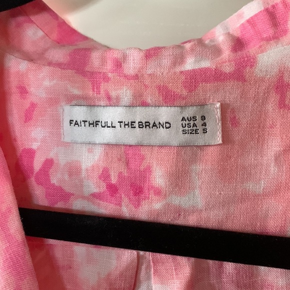 Faithful the brand Pink Charlita Tie-Dyed Linen Shirt - Picture 4 of 7